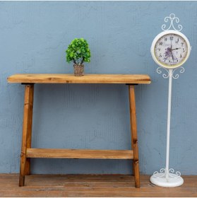 Resim pinoxi Masif Ahşap Dresuar Konsol Eskitme Ceviz Renk 