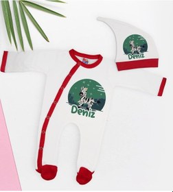 Resim Bk Kids Kişiye Özel Bebek Kıyafeti, Bebek Giyim Hediyesi, Tulum Zıbın Ve Kukuletalı Şapka Seti-18 Çok Renkli 