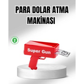Resim Fta Ticaret Super Money Gun Para Saçma Tabancası Yüksek Atış Güçlü Kırmızı Model 