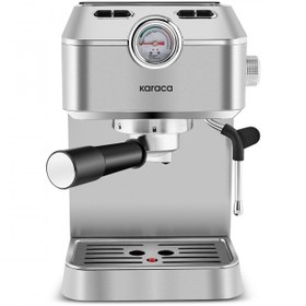 Resim Karaca Coffee Art 1101 Süt Köpürtücülü, 20 Bar Basınçlı, Espresso, Latte, Cappuccino, Americano Makinesi Inox 1,5L 1100W 