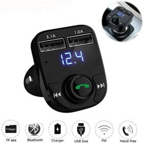 Resim Özgürce Araç Fm Transmitter Bluetooth 5.0 USB Sd Kart Çakmak Girişli 