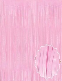 Resim Soft Pembe Püsküllü Kapı Perdesi 