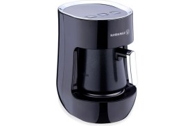 Resim Korkmaz Otantik Otomatik Kahve Makinesi 4 Fincan Kapasiteyle Şık Siyah Tasarım 