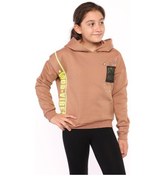Resim Toontoy Kız Çocuk İçi Pamuklu Baskılı Sweatshirt Kahverengi 