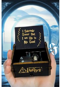 Resim Always Temalı Ahşap Işlemeli Mekanik Müzik Kutusu - Büyüleyici Ve Şık Hediye 