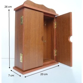 Resim Ahşap Anahtar Dolabı Anahtarlık - Ceviz 