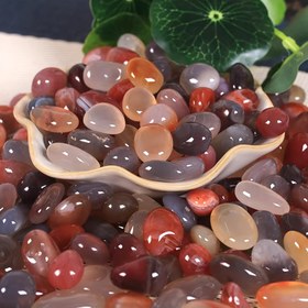 Resim Canlı Afrika Kan Taşı Kristal Cipsleri, 100g - DIY Ev Dekoru, Akvaryum Süsleri, Vazo Dolguları & Aromaterapi için Parlatılmış Düzensiz Taşlar 
