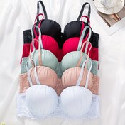Resim Bahar ve Yaz Nefes Alabilen - Kadınlar için Dantel Detaylı Yarım Kup Push-Up - Romantik Rahat Sütyen 