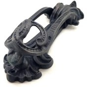 Resim Antika Tarz Dekoratif Pirinç Doğa Kapı Tokmağı, Taktak - 205x73 Mm, Oksit 