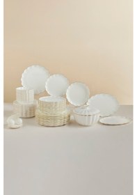 Resim Karaca Fine Pearl Extra Shell 55 Parça 12 Kişilik Yemek Takımı Gold 