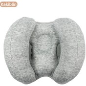 Resim Bebek Yenidoğan Boyun Yastığı Bebek Arabası Baş Sabit Koruma Yastığı Çocuk Araba Koltuğu Baş Yastığı Saf Gri 