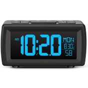 Resim 1 Adet SMOUPING Büyük Dijital Alarm Saati Radyo, VA Ekran, 7 Renk Değiştiren Arka Aydınlatma, USB (Yedek Pil), FM Radyo, Uyku Zamanlayıcı, Erteleme, Karartıcı ve Yüksek Sesli Alarm - Yatak Başı Saati, Yaşlılar İçin 