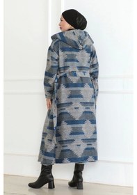 Resim Winter Desen Oduncu Kuşaklı Kap / Lacivert - F0505 Lacivert 