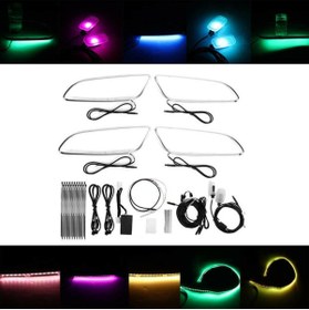 Resim Arisar Mercedes W176 - W117 Uyumlu GLA 64 Renk Kapı Kolu Aydınlatma App Kontrollü 