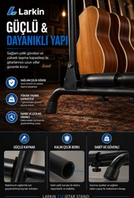 Resim Larkin GS700 7'li YEDİLİ Gitar Standı Sehpası Ayaklığı Çoklu Gitar Standı Çelik (Tüm Gitarlarla Uyumlu) 