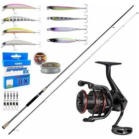 Resim Yekoutdoor Okuma Profesyonel Lrf Seti Okuma Azaki Spin 274 Cm 12-35 Gr 2 Parça Spin Kamışı&okuma Ceymar Hd Chd-2500a Matt Black 7+1bb Olta Makinesi 