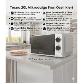 Resim Tecna Tmw1-B 20L Beyaz Mikrodalga 