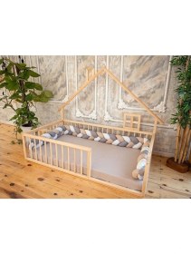 Resim Montessori Ahşap Karyola - Montessori Yatak - Montessori Karyola Opmont-16 90X190 cm 