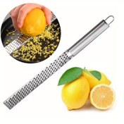 Resim Paslanmaz Çelik Uzun Saplı Limon Kabuğu ve Peynir Rendesi - Mükemmel Limon Kabuğu, Çikolata ve Peynir için - Ev ve Dış Mekan Kullanımı İçin Dayanıklı Mutfak Aracı 