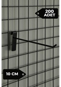 Resim 10 Cm 200 Adet Siyah Tel Pano Kancası Raf Askısı Siyah 