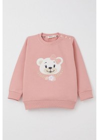 Resim Breeze Kız Bebek Eşofman Takım Sevimli Ayıcık Nakışlı Çiçekli 9 Ay-3 Yaş, Gülkurusu Gül Kurusu 