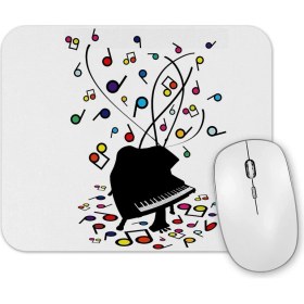 Resim Baskı Dükkanı Muzik Notaları Piyano Mouse Pad 