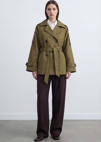 Resim Soul Kadın Kruvaze Yaka Kuşaklı Trençkot - 32489CKT - KHAKI 