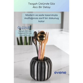 Resim Evene Tezgah Üstü Kaşıklık Dekoratif Dik Kaşıklık Silindir Kaşıklık Gümüş Eskitme Renk Model 79 