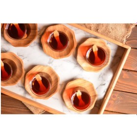 Resim Oms Mermer Desenli Tepsi Beyaz Büyük Marmol-L 9101 