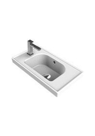 Resim Turkuaz Seramik Cerastyle Frame 50 x 28 CM Soldan Delik Etajer Uyumlu Lavabo 