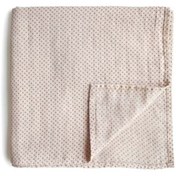 Resim Mushie Organik Müslin Örtü / Kundak - Caramel Polka Dots 