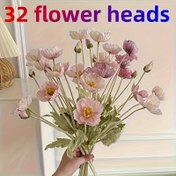 Resim 32 Adet Gerçekçi Yapay Şakayık Çiçeği - Zarif & Pembe Buket, Bakım Gerektirmeyen Çiçek Aranjmanı Düğün, Ev, Parti Dekorasyonu İçin - İç/Dış Mekan Dekorasyonu - Vazo Orta Süsleri, Fotoğraf Arka Planları İçin Mükemmel - Dayanıklı Cam Yapı 