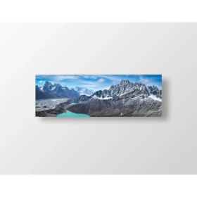 Resim Deniz Çerçeve Karlı Dağ Manzarası Tablosu-Çerçevesiz - 90X30 
