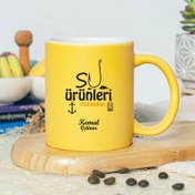 Resim İsme Özel Su Ürünleri Mühendisi Sarı Kupa Bardak 