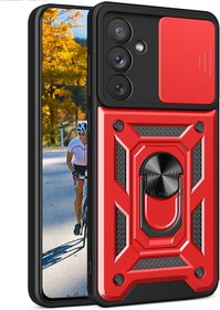 Resim m.tk moveteck Samsung Galaxy A54 5g Için Telefon Kılıfı Sürgülü Cam Kamera Lens Koruması Military Zırh Tank Armor 