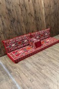 Resim Sultan Sedir Anadolu - Kilim Şark Köşesi, Yer Minderi Takımı – 28 Dansit Sert Süngerli – 4 Parça – Kırmızı 