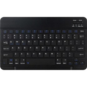 Resim Neevoyu 10 İnç Ultra İnce Alüminyum Bluetooth 3.0 Klavye: Microsoft, Android, İos Desteği, Şarj Edilebilir, İngilizce, Siyah Rastgele Model Diğer 