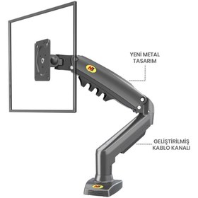 Resim electroon North Bayou Nb F80 Amortisörlü 17-27'' Masa Üstü Monitör Tutucu Uyumlu 