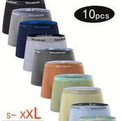 Resim 10 Adet Erkek Pamuklu İç Çamaşırı, Günlük Boxer Külotlar, Nefes Alabilen Rahat Esnek Spor Şort Pantolon, Erkekler için boksör külotlar,Erkek Boxer Külot,Erkekler için boksör kısa şortlar, İş Kıyafeti Temelleri,Günlük İhtiyaçlar,Klasik Boxer Külot,Rahat Tasarım,Dayanıklı Dikiş,Yumuşak Doku,Erkek İç Çamaşırı,Spor Pantolonu,Seyahat Gereçleri,Erkek Modası 