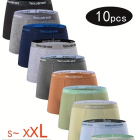 Resim 10 Adet Erkek Pamuklu İç Çamaşırı, Günlük Boxer Külotlar, Nefes Alabilen Rahat Esnek Spor Şort Pantolon, Erkekler için boksör külotlar,Erkek Boxer Külot,Erkekler için boksör kısa şortlar, İş Kıyafeti Temelleri,Günlük İhtiyaçlar,Klasik Boxer Külot,Rahat Tasarım,Dayanıklı Dikiş,Yumuşak Doku,Erkek İç Çamaşırı,Spor Pantolonu,Seyahat Gereçleri,Erkek Modası 