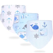 Resim 3 Adet/takım Yüksek Kalite Önlükler Çift Katmanlar Pamuk Tükürük Havlusu Whale Whale 