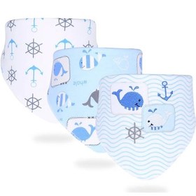 Resim 3 Adet/takım Yüksek Kalite Önlükler Çift Katmanlar Pamuk Tükürük Havlusu Whale Whale 