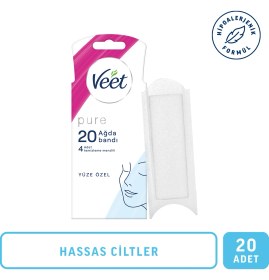 Resim Veet Pure Hipoalerjenik Sir Ağda Bandı Yüz Bölgesi 20'li 