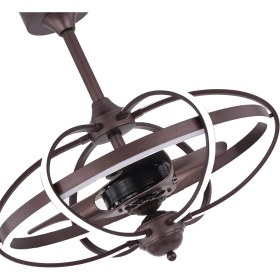 Resim Oğuzhan - Ayvalık Dc Motor Kahverengi - 56 Cm. LED Aydınlatmalı ve Uzaktan Kumandalı Tavan Vantilatörü 