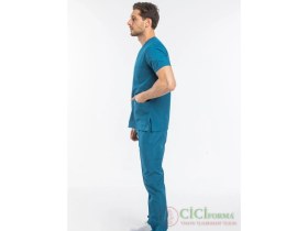 Resim Cici Forma Zarf Yaka Petrol Mavisi Takım 