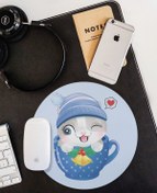 Resim WuW Yavru Kedi Yuvarlak Mouse Pad 