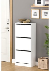 Resim Fora 3 Kapaklı Beyaz Ayakkabılık Beyaz 