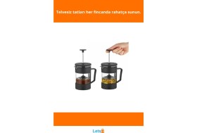 Resim Letsii Siyah 350 ml Kapasiteli Estetik French Press 