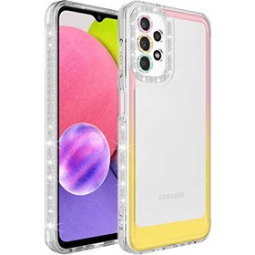 Resim Aksesuarizm Samsung Galaxy A32 4g Uyumlu Kılıf Renk Geçişli Kenarı Taşlı Kamera Korumalı Kapak 