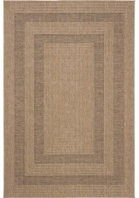 Resim Atina 9101 Haki Bej Halı Yolluk Oturma Odası Halısı Çerçeveli Hasır Halı Kilim Antre Halısı 